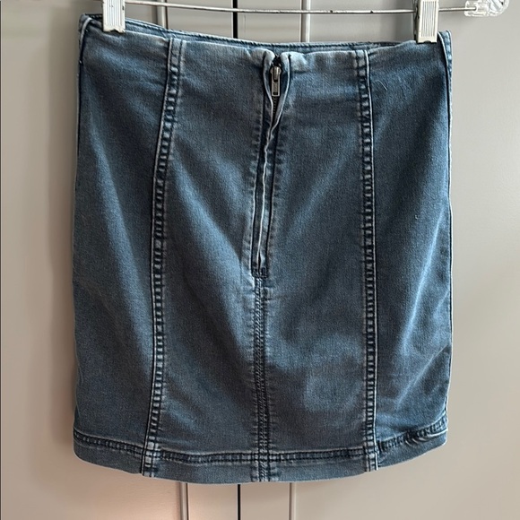 Free People Blue Mini Pencil Skirt Casual - Picture 2 of 4